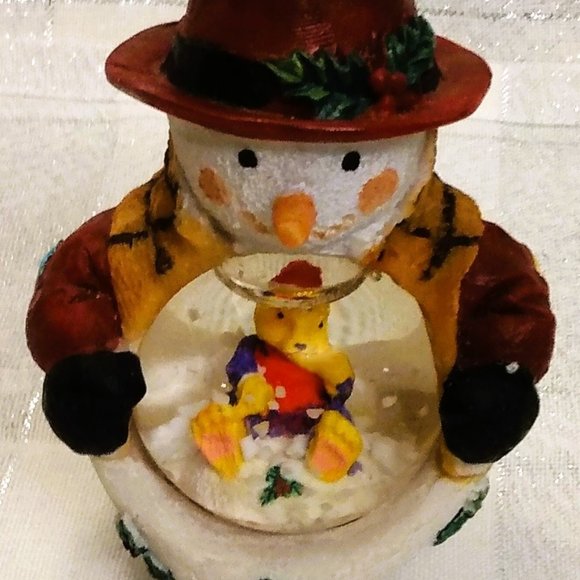 World Bazaars Holiday Waterball/Snow Globe Snowman & Teddy Bear With Box - Picture 4 of 14